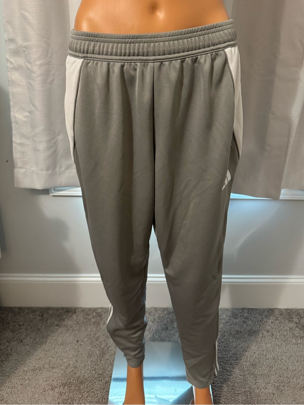 Great Adidas ladies size L gray white athletic pants